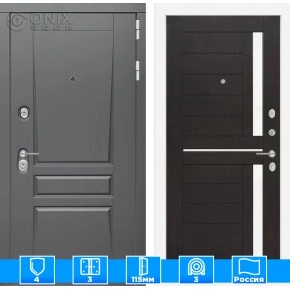 Входная дверь Платинум 02 - Венге, стекло белое