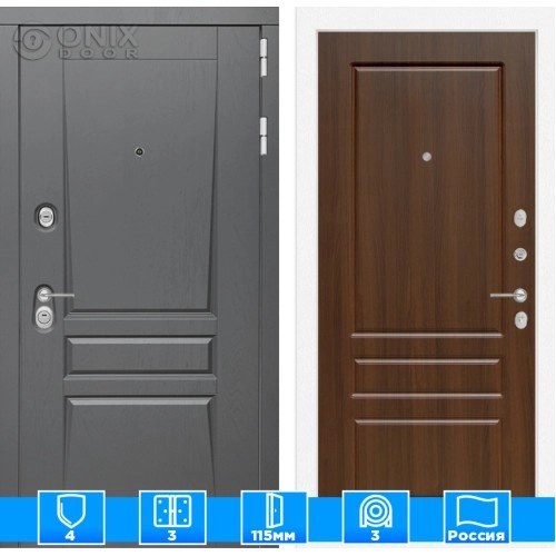 Входная дверь Платинум 03 - Орех бренди