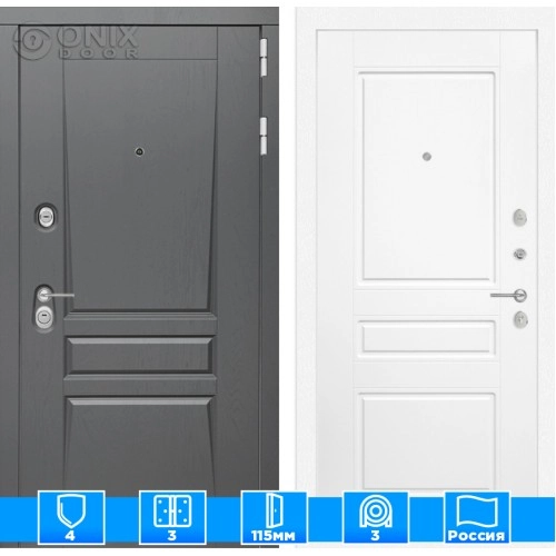 Входная дверь Платинум 03 - Белый софт