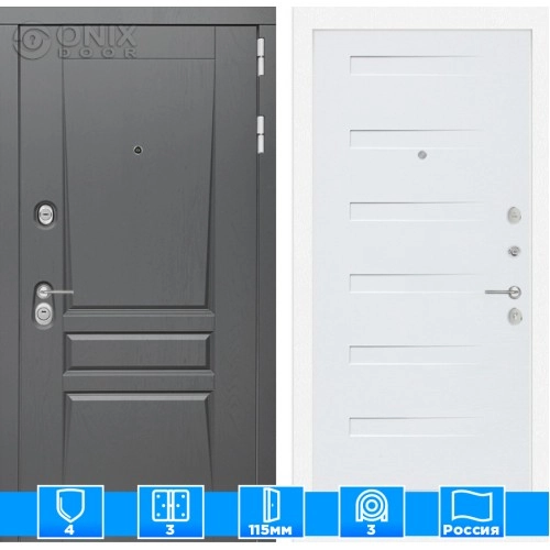 Входная дверь Платинум 14 - Дуб кантри белый горизонтальный