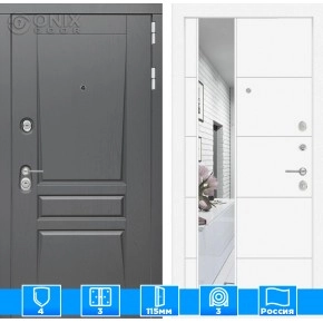 Входная дверь Платинум с Зеркалом 19 - Белый софт