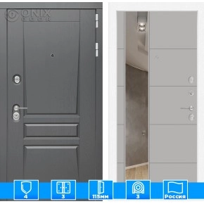 Входная дверь Платинум с Зеркалом 19 - Грей софт