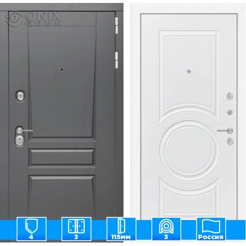 Входная дверь Платинум 23 - Белый софт