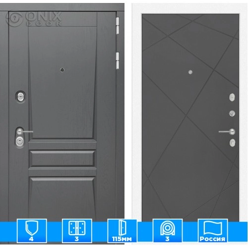 Входная дверь Платинум 24 - Графит софт