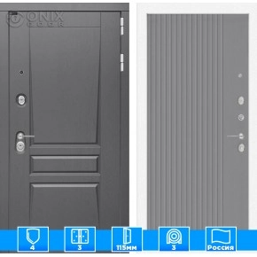 Входная дверь Платинум 29 - Серый рельеф софт