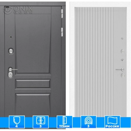 Входная дверь Платинум 29 - Белый рельеф софт