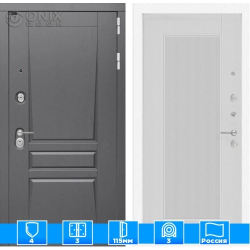 Входная дверь Платинум 30 - Белый рельеф софт