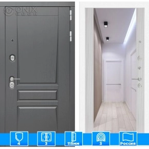 Входная дверь Платинум с Зеркалом Максимум - Сандал белый