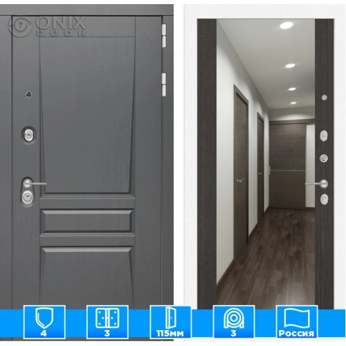 Входная дверь Платинум с Зеркалом Максимум - Венге