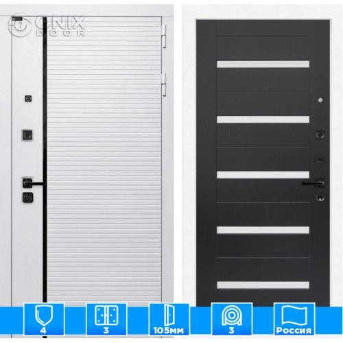 Входная дверь ROYAL 01 - Венге, стекло белое