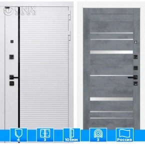 Входная дверь ROYAL 20 - Бетон темный, зеркальные вставки