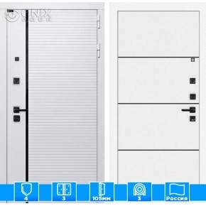 Входная дверь ROYAL 25 - Белый софт, черный молдинг