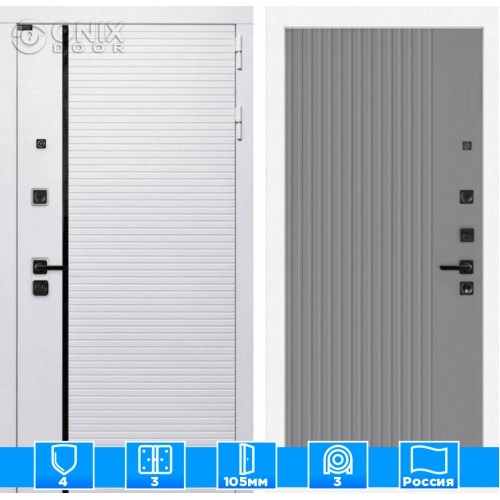 Входная дверь ROYAL 29 - Серый рельеф софт