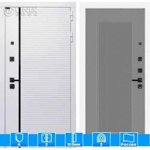 Входная дверь ROYAL 30 - Серый рельеф софт