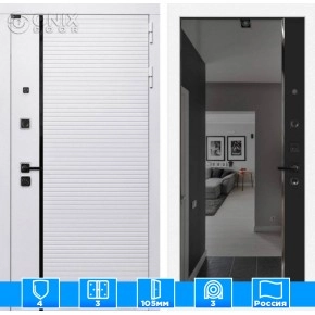 Входная дверь ROYAL с зеркалом Панорама с тонировкой - Черный кварц