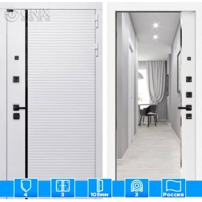 Входная дверь ROYAL с зеркалом Панорама - Белый софт