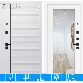 Входная дверь ROYAL с Зеркалом 18 - Белое дерево