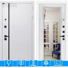 Входная дверь ROYAL с Зеркалом Фацет - Белый софт