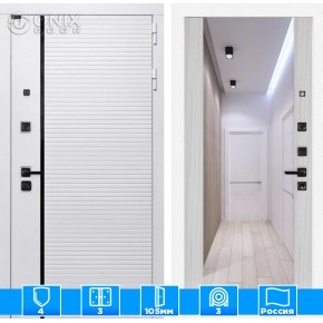 Входная дверь ROYAL с Зеркалом Максимум - Сандал белый