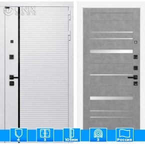 Входная дверь ROYAL 20 - Бетон светлый, зеркальные вставки