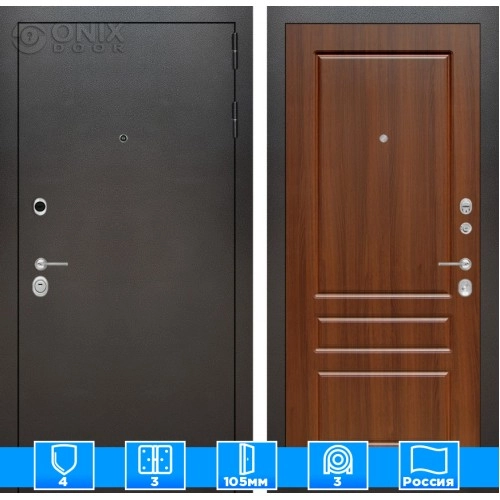 Входная дверь SILVER 03 - Орех бренди