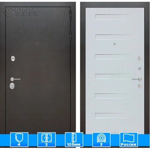 Входная дверь SILVER 14 - Дуб кантри белый горизонтальный