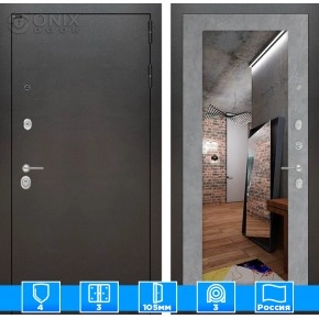 Входная дверь SILVER с Зеркалом 18 - Бетон светлый