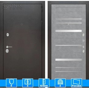 Входная дверь SILVER 20 - Бетон светлый, зеркальные вставки