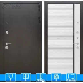 Входная дверь SILVER 22 - Белый софт, черная вставка