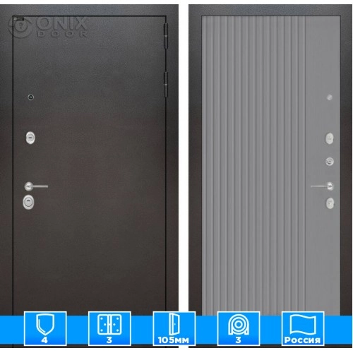 Входная дверь SILVER 29 - Серый рельеф софт