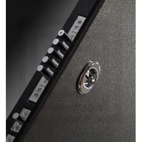 Входная дверь SILVER 31 - Белый софт, зеркальная вставка с тонировкой