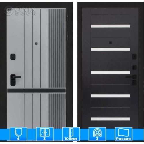 Входная дверь SKYLAB 01 - Венге, стекло белое
