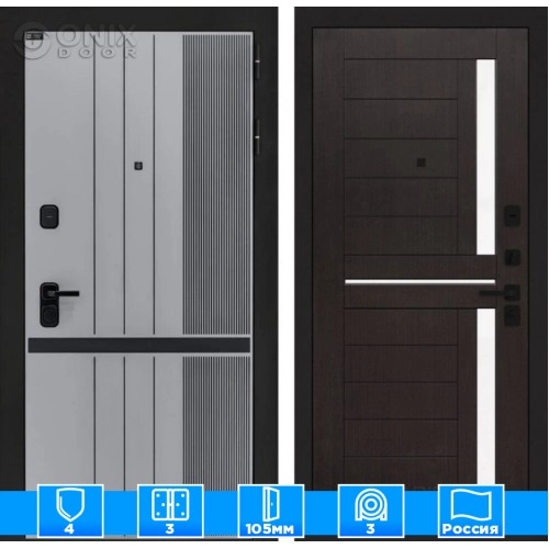 Входная дверь SKYLAB 02 - Венге, стекло белое