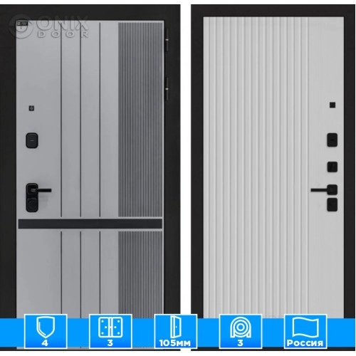 Входная дверь SKYLAB 29 - Белый рельеф софт