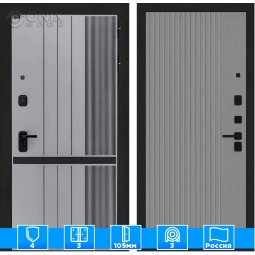 Входная дверь SKYLAB 29 - Серый рельеф софт