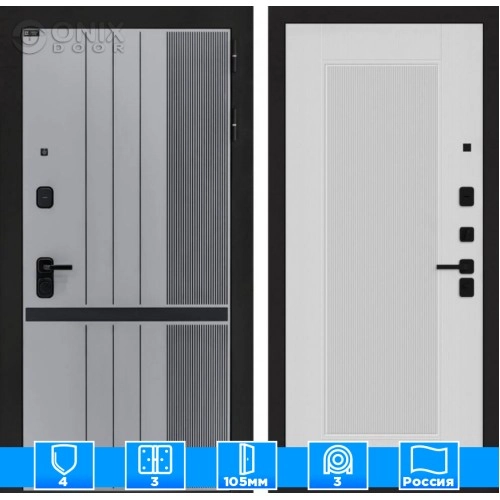 Входная дверь SKYLAB 30 - Белый рельеф софт