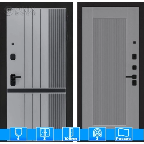 Входная дверь SKYLAB 30 - Серый рельеф софт