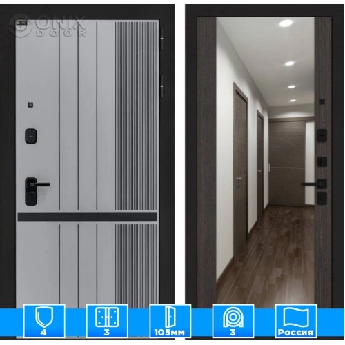 Входная дверь SKYLAB с Зеркалом Максимум - Венге