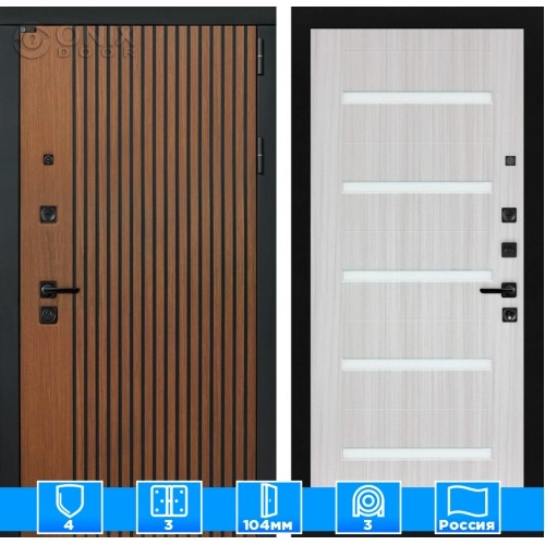 Входная дверь STORM 01 - Сандал белый, стекло белое