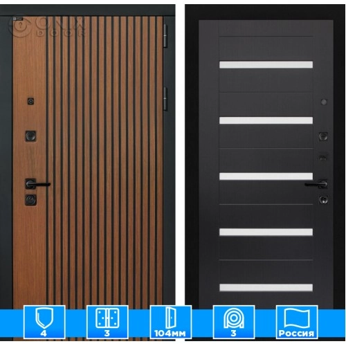 Входная дверь STORM 01 - Венге, стекло белое