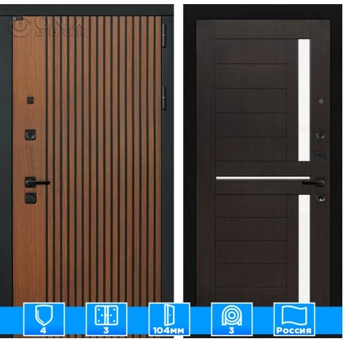 Входная дверь STORM 02 - Венге, стекло белое