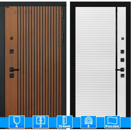 Входная дверь STORM 22 - Белый софт, черная вставка