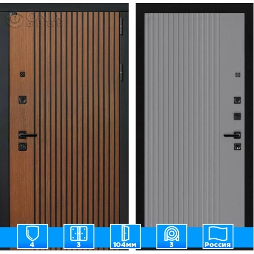 Входная дверь STORM 29 - Серый рельеф софт