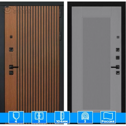 Входная дверь STORM 30 - Серый рельеф софт