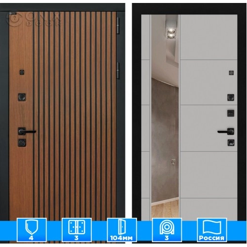 Входная дверь STORM с Зеркалом 19 -Грей софт