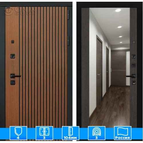 Входная дверь STORM с Зеркалом Максимум - Венге