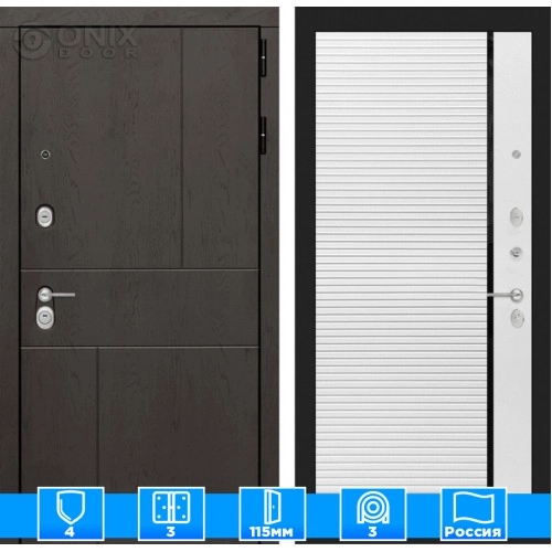 Входная дверь URBAN 22 - Белый софт, черная вставка