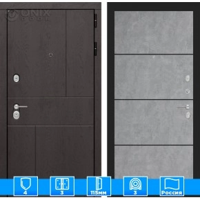 Входная дверь URBAN 25 - Бетон светлый, черная вставка