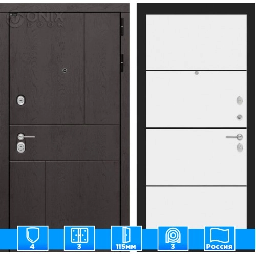 Входная дверь URBAN 25 - Белый софт, черная вставка