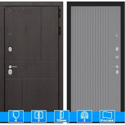 Входная дверь URBAN 29 - Серый рельеф софт